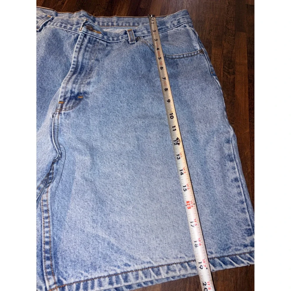 VTG Members Mark Mens Light Wash Denim Jean Shorts Size 38 Blue Cotton Relaxed